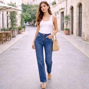 Reformation Pamela Ultra High Rise Straight Leg Jeans 29 NWT Wallis Chic